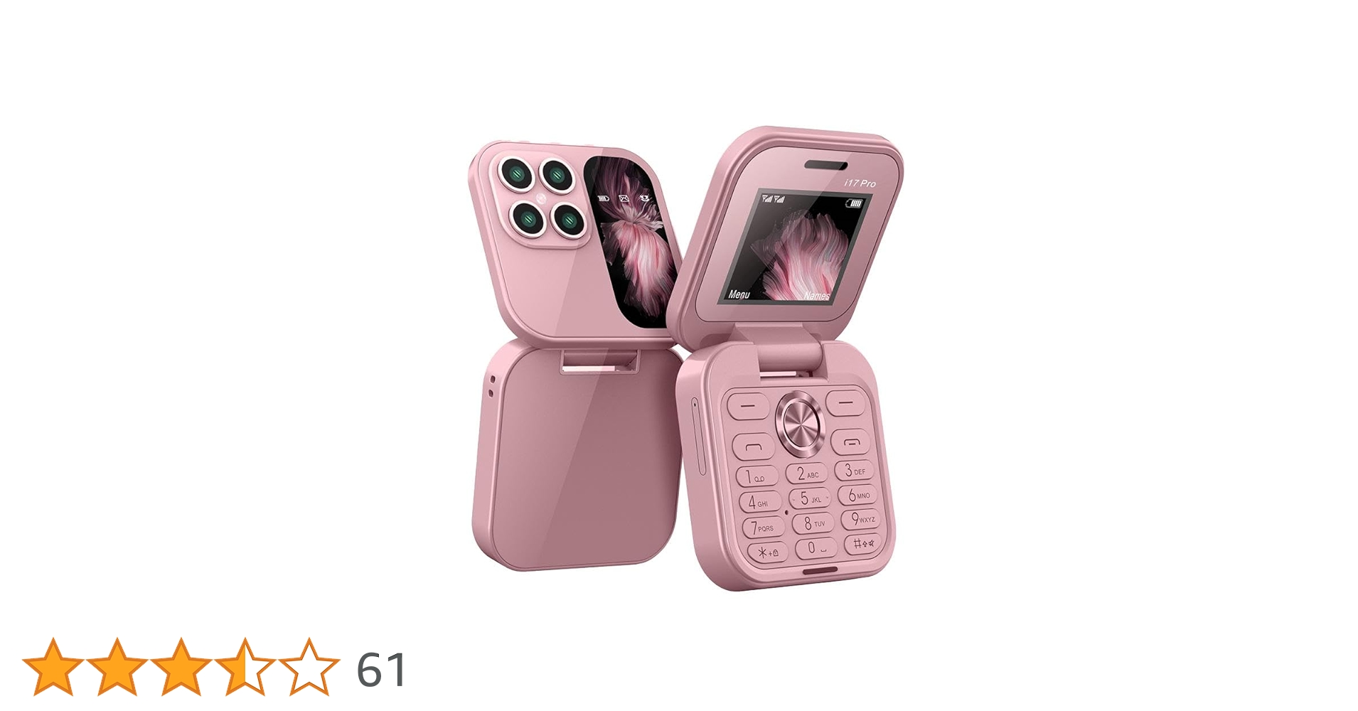 ピンク 折りたたみ式携帯電話 Amazon.co.jp: i17 PRO ミニフリップ携帯電話、FMラジオ付き