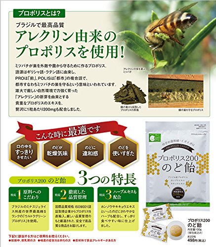 Amazon.co.jp: 総合メディカル 「プロポリス200のど飴」100g(約22粒)3 