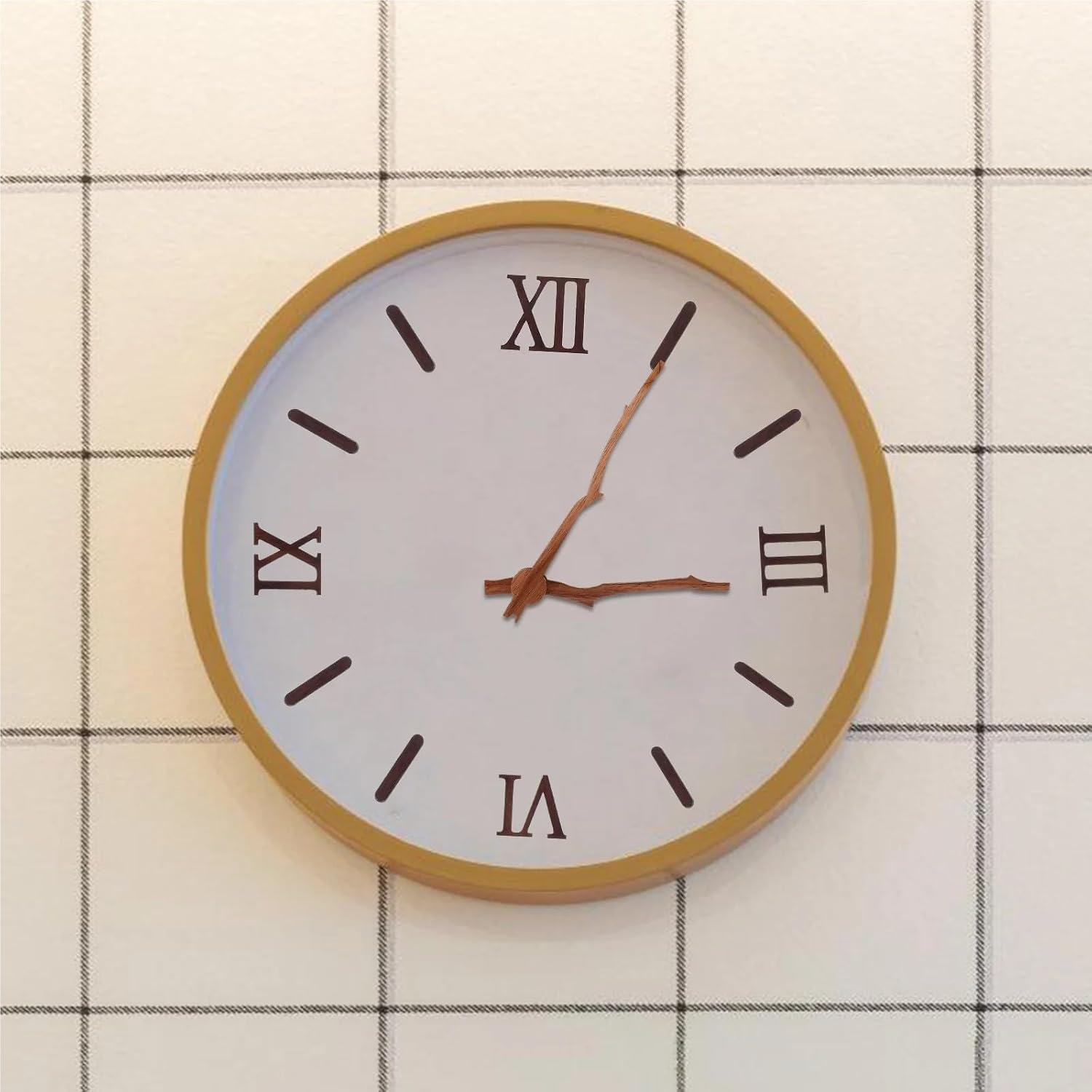Dnyucen 5 Set Roman Numeral Wall Clock Kit DIY Silent Movement Wooden Numbers Replacement