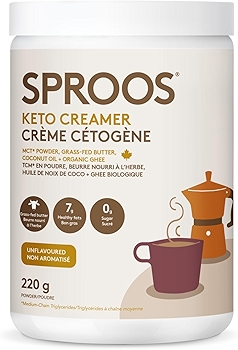 SPROOS MCT酥油奶精 | 牛饲草来源酥油，MCT粉末 | 无糖 | 适合生酮与古饮食