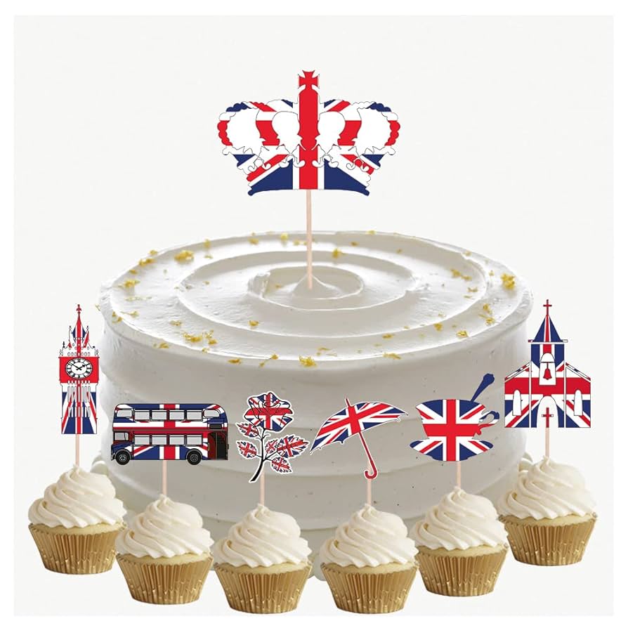 VE Day 80th Party Food Cake Toppers Picks Decorations Union Jack