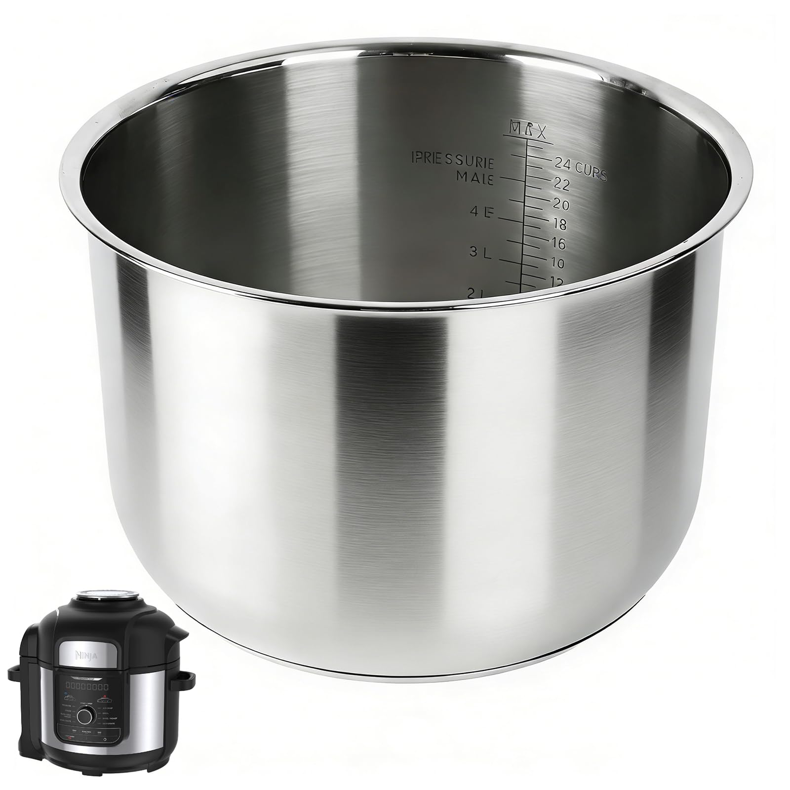 Amazon.com: 304 Stainless Steel Inner Pot for Ninja Foodi 8 Quart