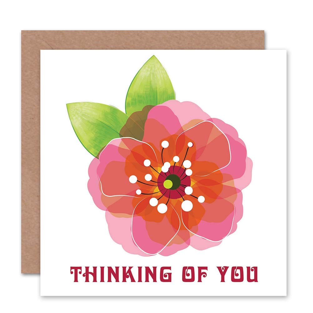 Artery8 Thinking Of You Card - Flower Pattern