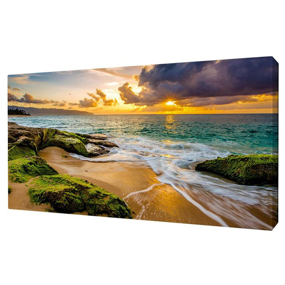 5D Diamant Malerei Set - Vollbohrer Sunset Seascape, 40x100 Cm, DIY Zahlenmalerei
