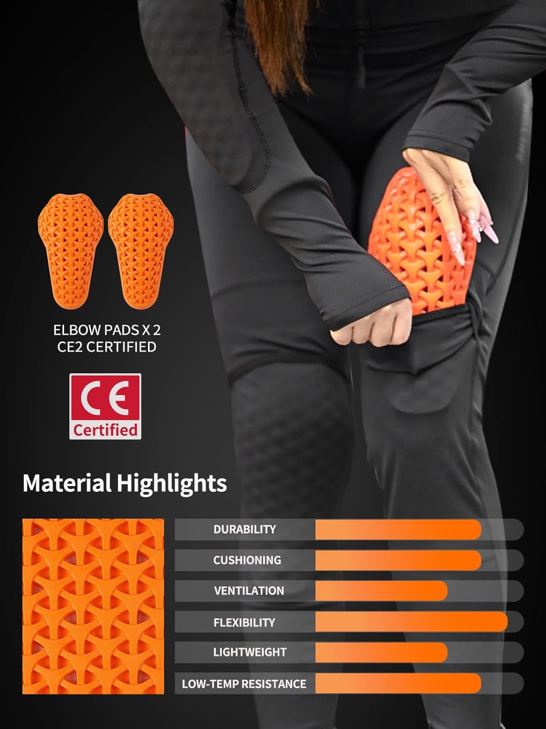 WOSAWE Women's Motorcycle Yoga Leggings with Removable Knee Pads Butt Lifting Cargo Pants - Image 6