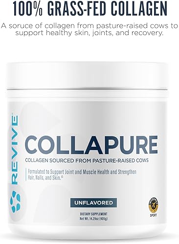 Miniatura 3 de Revive MD CollaPURE - Péptidos de colágeno en polvo para mujeres y hombres, sin sabor, suplementos de colágeno alimentados con pasto tipo I y tipo