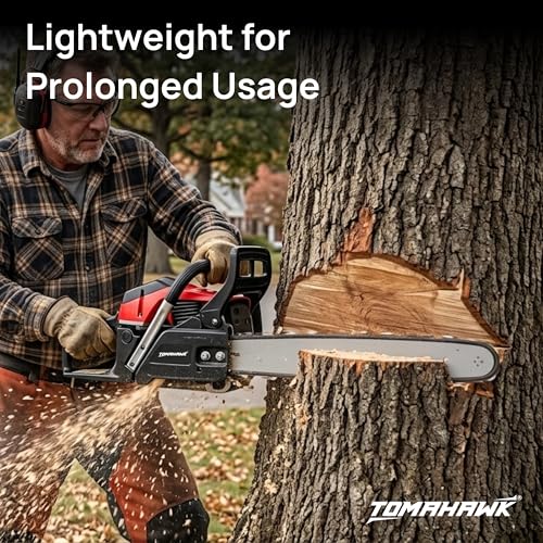 Image of TOMAHAWK GCS-4618 Gasoline Chain Saw | Lightweight 58CC, 2-Stroke Engine Adjustable Auto Chain Oiler Ideal for Wood Cutting and Pruning | Chainsaw for Home, Workshop & Professional Use