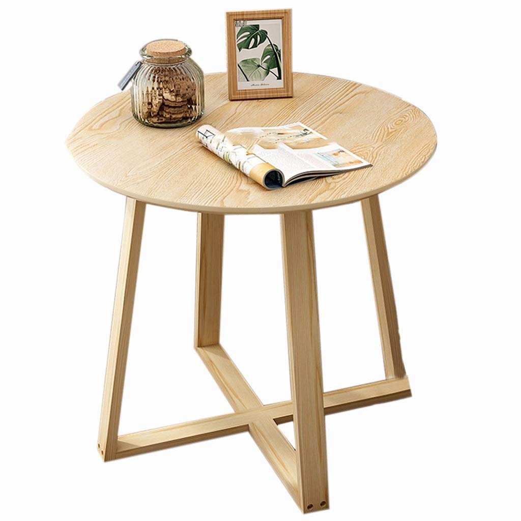 Table en bois massif de salon haut de gamme table d'appoint ronde