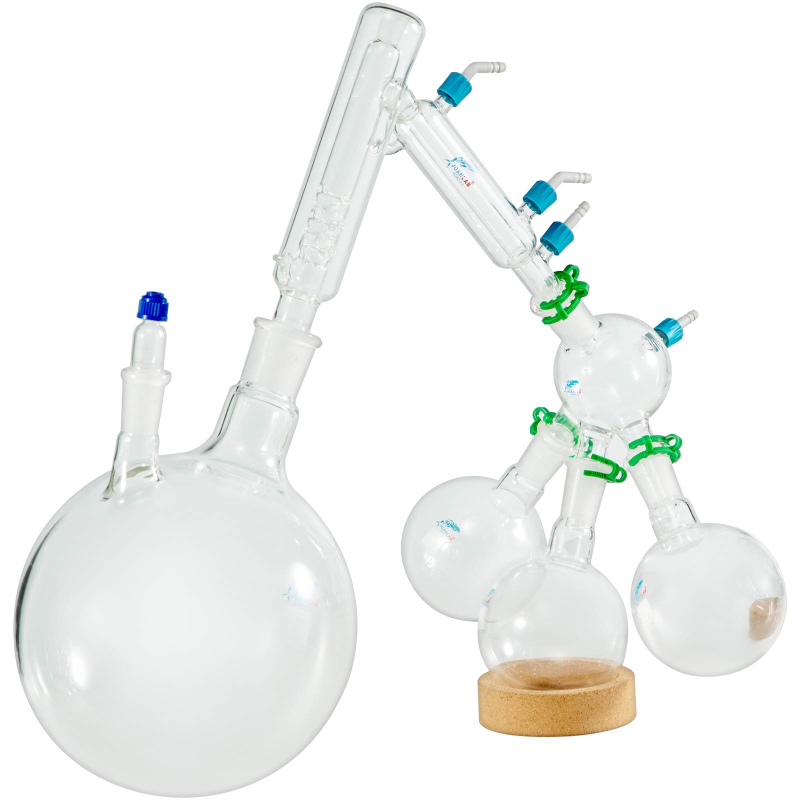 VEVOR Short Path Distillation Kit 2L Short Path Distillation Glassware Set Vaccum Distillation Accessories 24/40 Jiont for Professional Experimental Distillation
