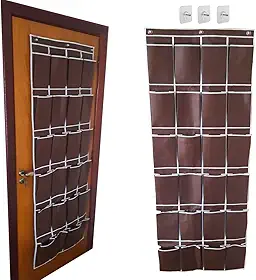 Sapateira 24 Nichos Organizador Porta Sapatos 12 Pares Parede ou Porta Grande Para Calçados 42/43 (Marrom)