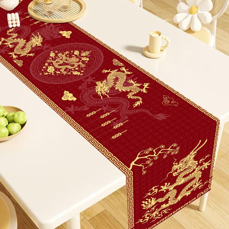 Chemin de table aspect lin lavable pour protéger et décorer la table - 5