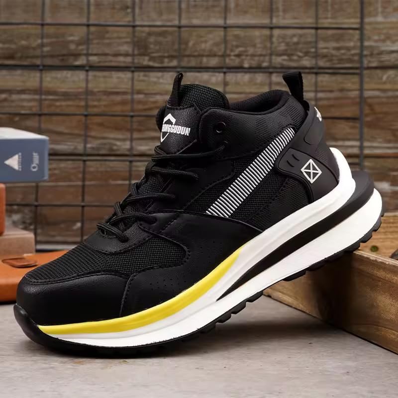 Image of BERKINS Mens Black Steel Toe Cap Safety Shoes for Industrial Use