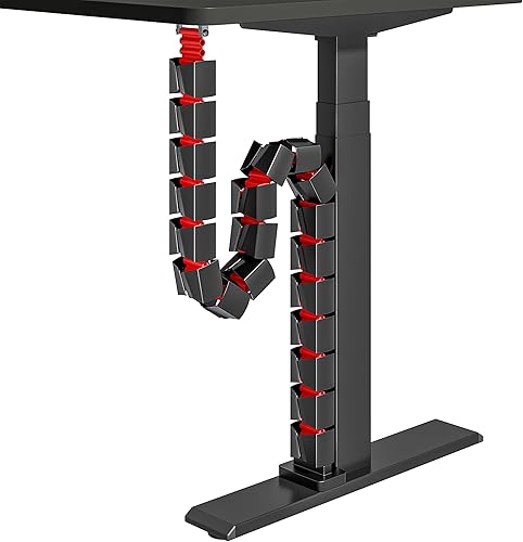 Miniatura 11 de ARES WING Columna de gestión de cables para debajo del escritorio, organización magnética de cables de vértebras para escritorio de pie, organizador