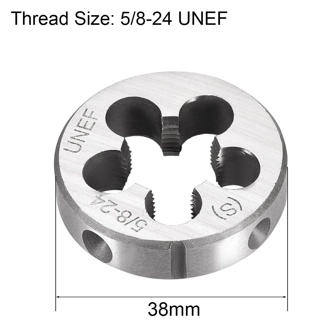 uxcell 5/8-24 UNEF Round Die, Machine Thread Right Hand Threading Die, Alloy Tool Steel Screw Thread Cutting Die — Amazon image 2