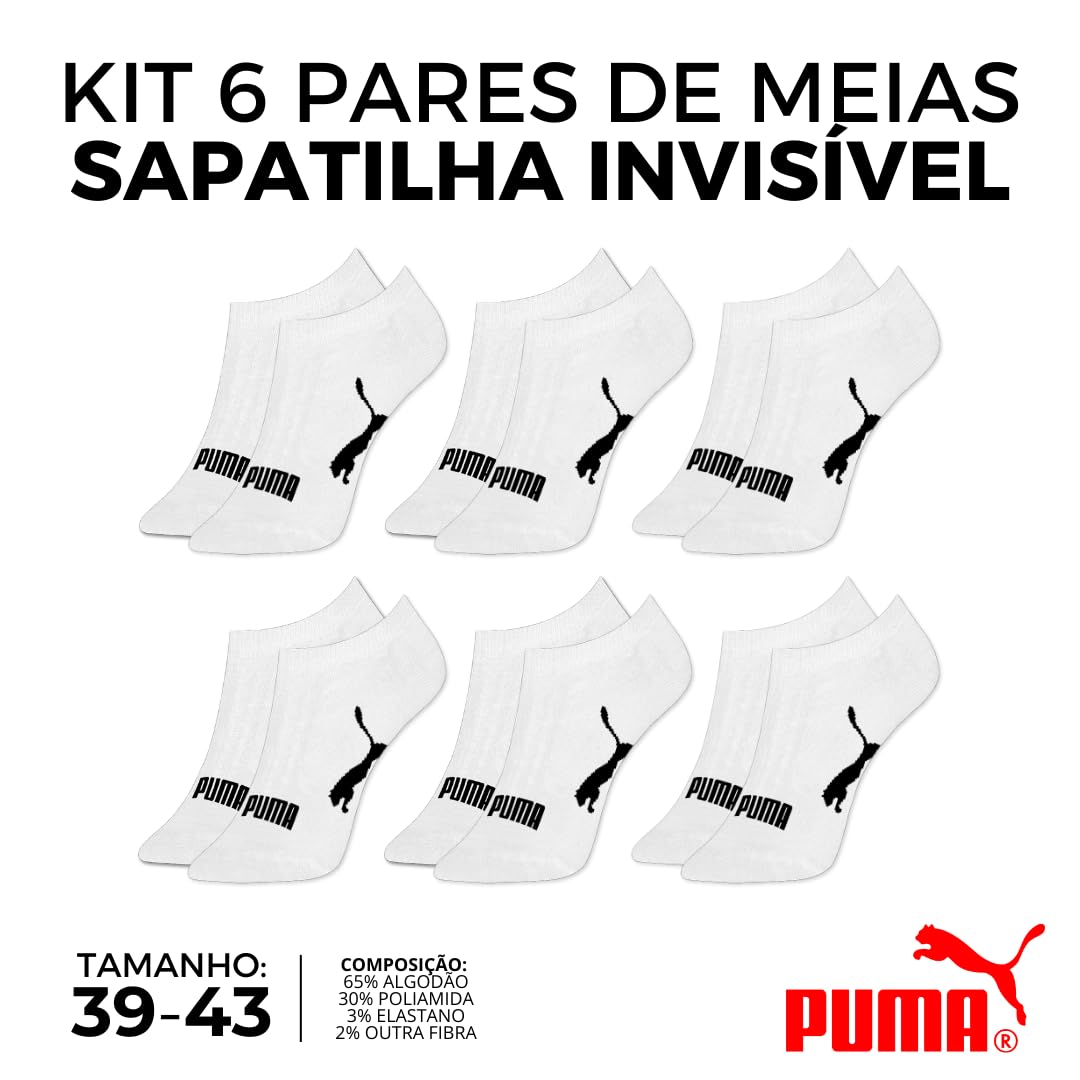 Kit 06 Pares Meia Puma Sapatilha Invisível Masculino Adulto em promoção! Veja a oferta e mais achadinhos de Moda íntima 3 Hoje é o melhor dia para comprar Kit 06 Pares Meia Puma Sapatilha Invisível Masculino Adulto com aquele preço maroto! Promoção! Aproveite a oferta! 3