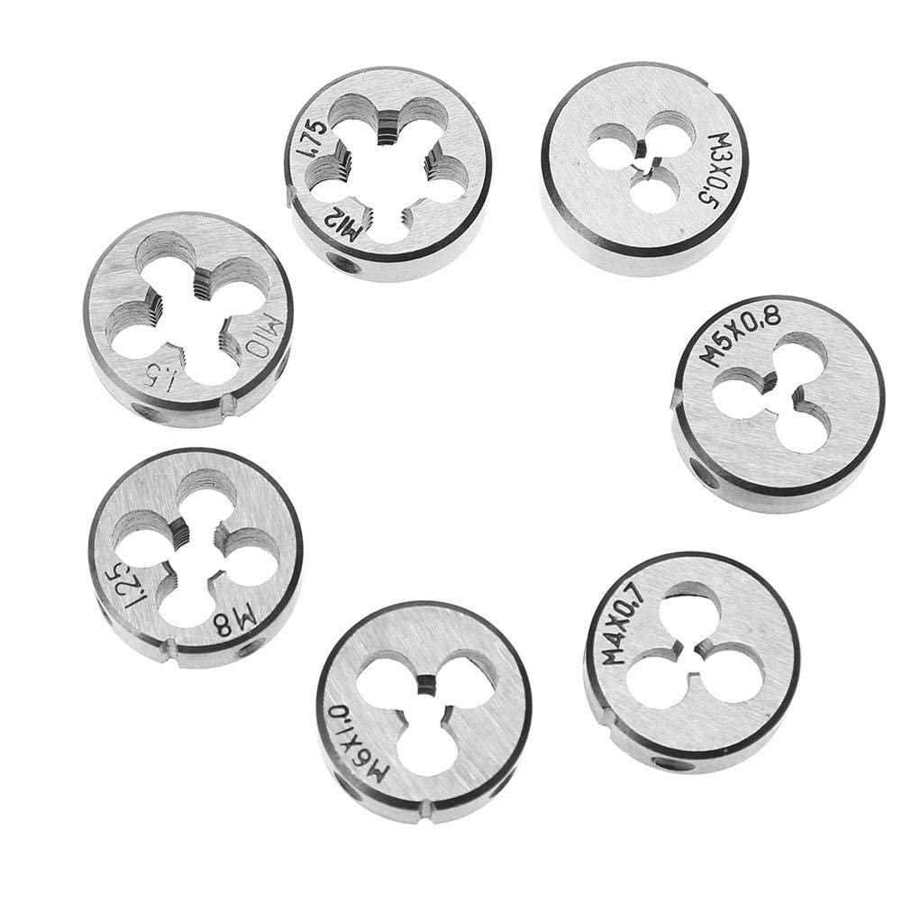 YADAV Great 8pcs Metric Circular Die Hss Die Set M3 M4 M5 M6 M8 M10 M12 with Wrench