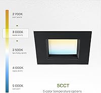 Vista 6 de ASD Iluminación LED empotrada cuadrada negra de 4 pulgadas de retrofit - 9W 709lm 2700/3000/3500/4000/5000K seleccionable regulable LED Downlight