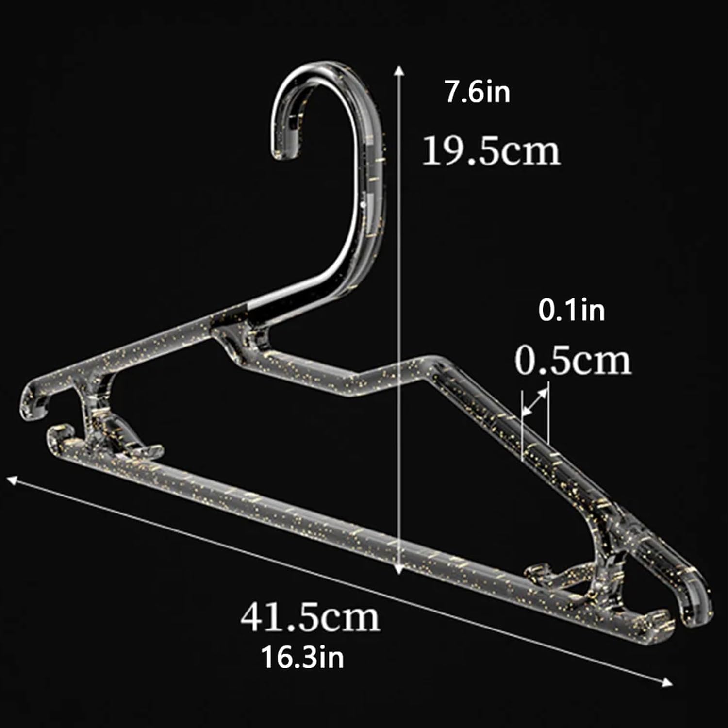 Kids Coat for Closet 10pcs Clear Acrylic Clothes Racks Non Slip Glitter Suit Hanger for Suit Coat Sweater Jacket Blouse Dress Home Dorm Closet Hangers Dorm