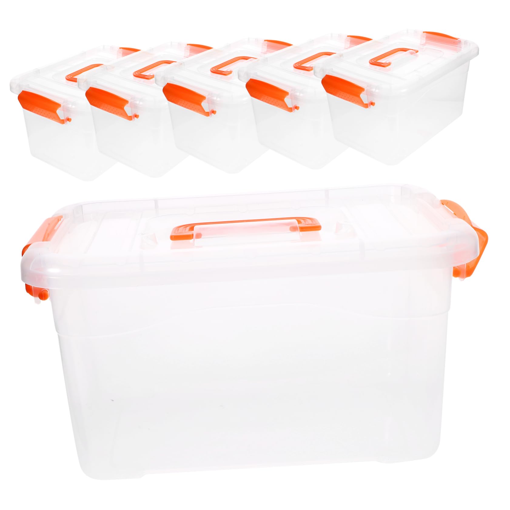 Almacenamiento de Plástico Tapa y Asa Organizadores Pequeños 6 Cajas Capacidad 3l Material Pp y Abs para Uso Doméstico