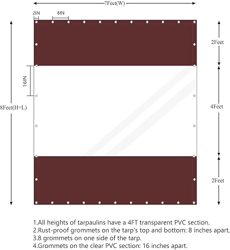 Miniatura 2 de Cortina de vinilo para exteriores de 20 oz, cortina de panel transparente para exteriores, cortina resistente a la intemperie para pérgola, porche,