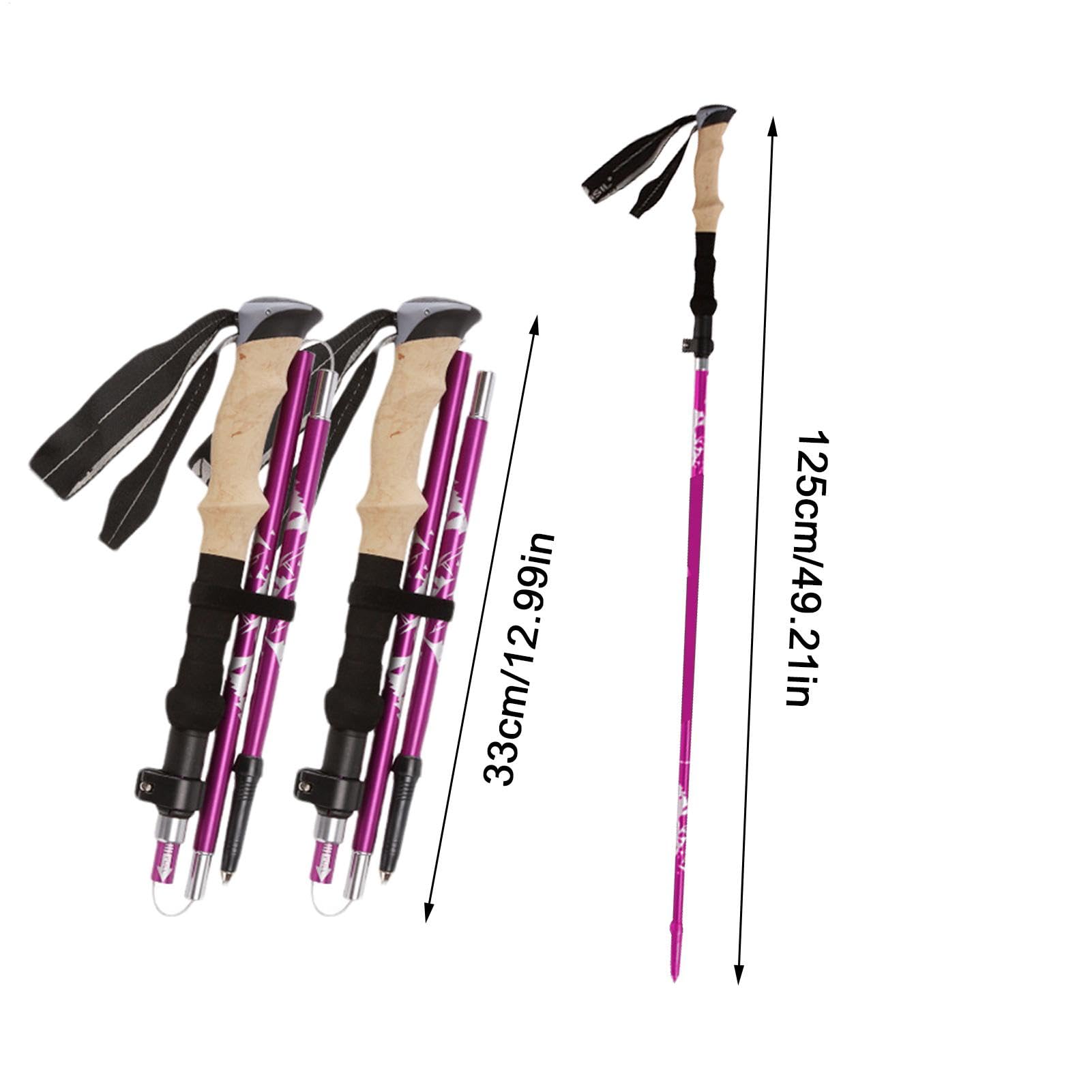 Bâtons de randonnée télescopiques, légers et réglables Bâtons de randonnée avec support d'équilibre et absorption des chocs Accessoires tout terrain pour de longues promenades