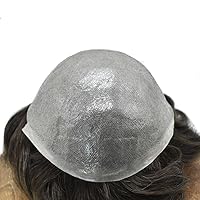 Vista 4 de Tupé para hombre, pieza de cabello humano real, sistema de reemplazo para hombres, piel ultrafina, tupé, línea capilar natural, tupé para hombre, 3#