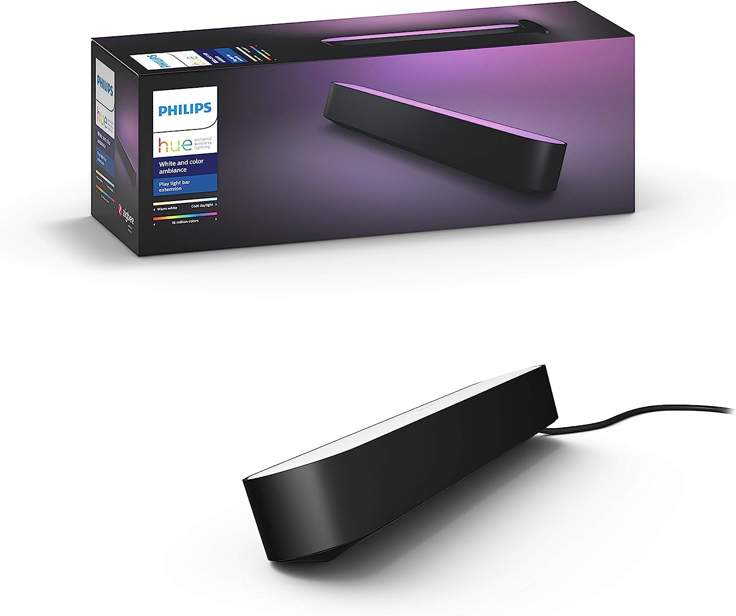 Philips Hue Black Play White And Colour Ambiance Smart Light Bar Extension, Entertainment Lighting For Tv And Gaming (Works With Alexa, Google Assistant And Apple Homekit),