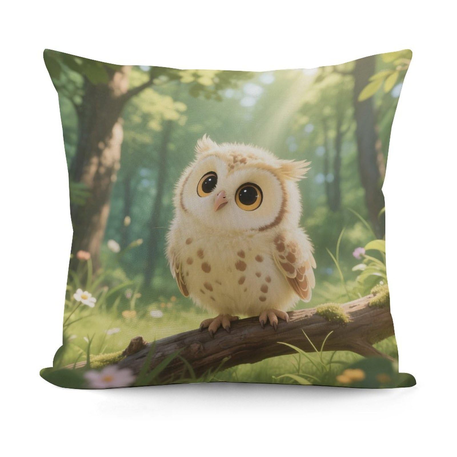 VstaDank Cute Owl Cub Throw Pillow Covers Fade-Resistant Removable Pillowcase Square Cushion Case Cozy Pillow Case Breathable Pillow Protector Soft Pillow Shams 18"x18"