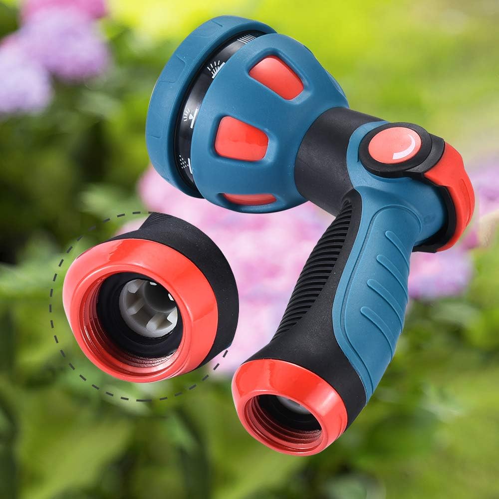 Garden Hose Nozzle - 10 Adjustable Patterns Metal High Pressure Hose Nozzle, Garden Hose Spray Nozzle with Thumb Control Design, Hose Sprayer for Garden & Lawns Watering, Cleaning, Pets & Car Washing : Everything Else