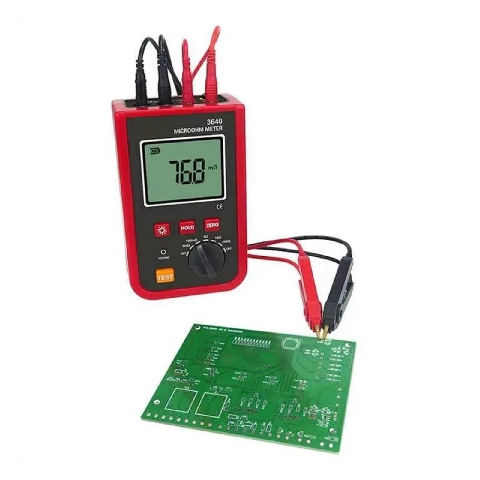 Isolationsprüfgerät, 3640 Präzisions-4-Draht-Milliohmmeter 1mΩ-200kΩ Milliohm-Klemmen-Erdungswiderstandstester For Wicklungen DC
