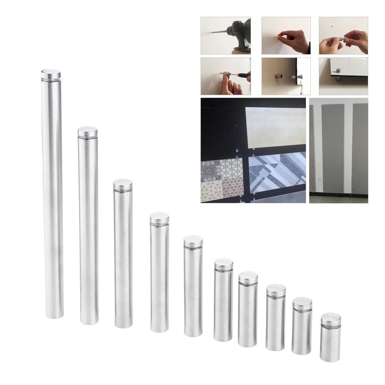 tornillos avellanados, 10 piezas/lote de separadores acero 19 mm for publicidad, pernos, clavos, tornillos fijación for carteles publicitarios, abrazaderas y sujetadores