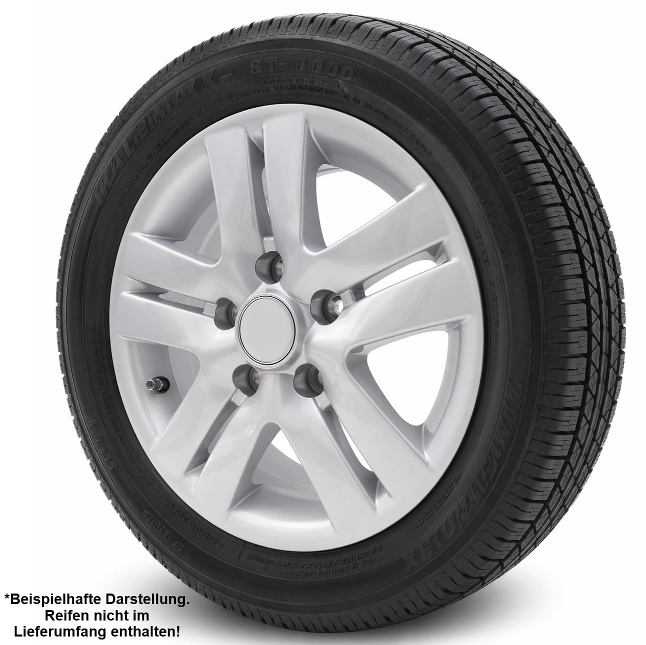 Tomason Germany TR5 6014/5 Leichtmetallfelge 6Jx14 112x5 ET30 950kg Silber für Hobby, Caravan, Trailer, Anhänger usw.