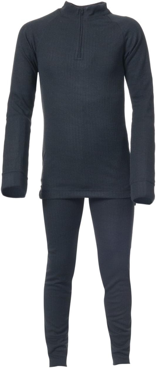 Trespass Kids Unisex Unite360 Thermal Base Layer Set (Top and Bottoms) (3/4 Years) (Black)