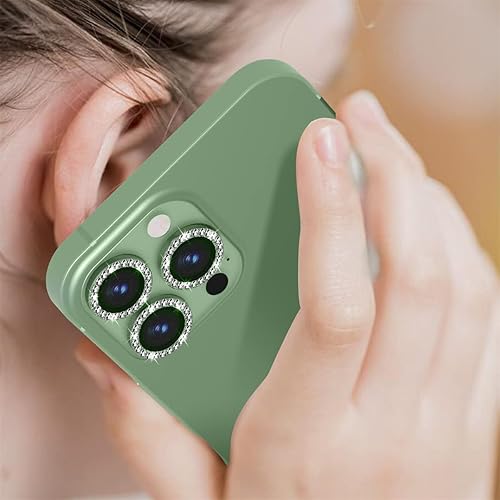 Miniatura 6 de Suoman Paquete de 3 protectores de lente de cámara para iPhone 13 Pro MaxiPhone 13 Pro, película de vidrio templado de dureza 9H, diamantes flash no