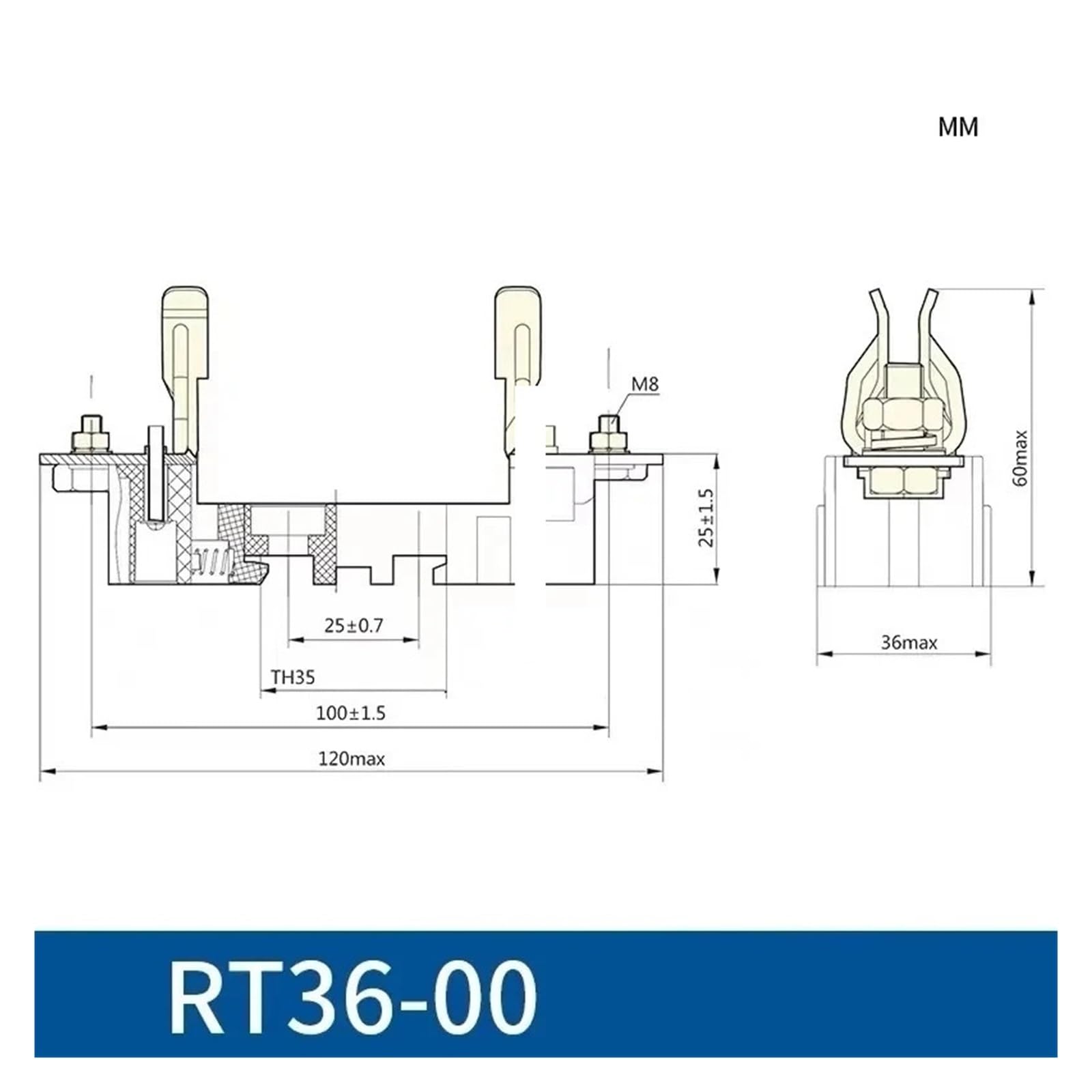 Rdzeń bezpiecznika RT36-00 NT00 6A 20A 25A 32A 40A 50A 63A 80A 100A 125A 160A 200A 250A 300A NT1 NT2 NT3 400A (RT36-3(NT1) 630A)