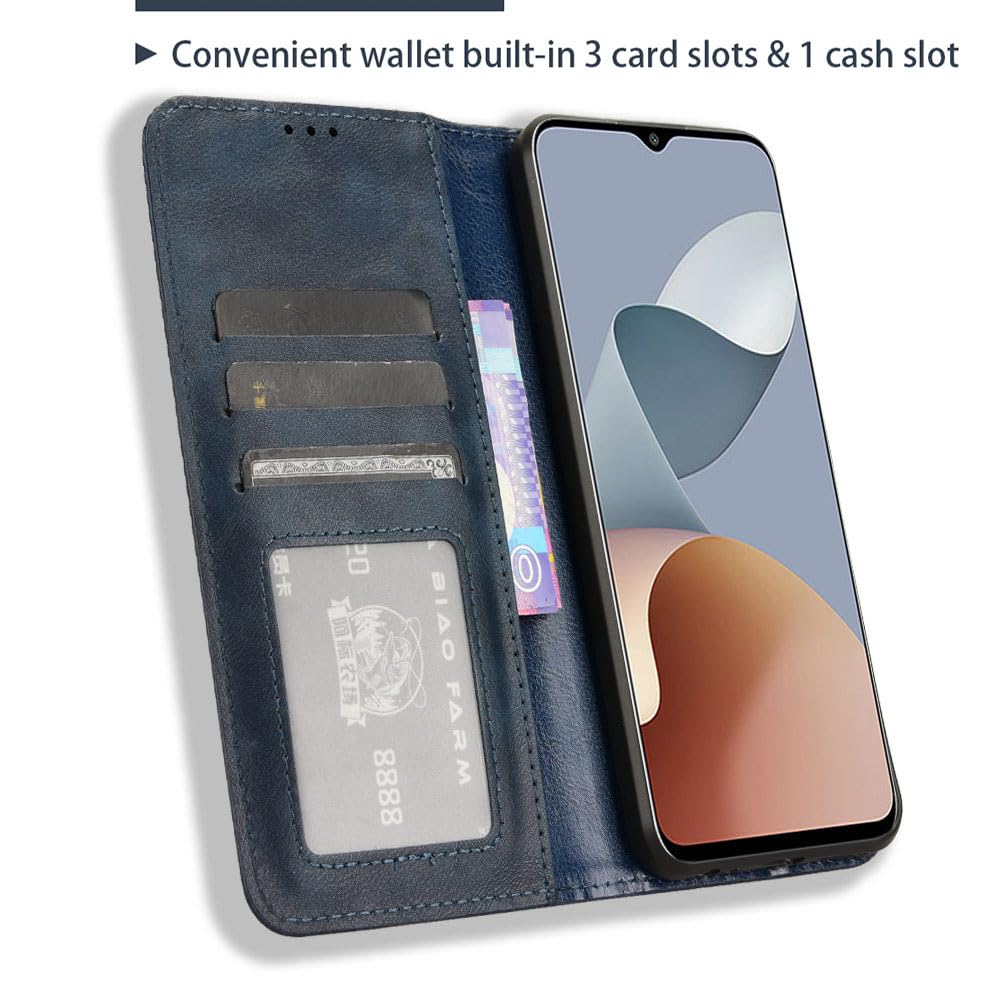 COMAKU Cover Portafoglio In Pelle Per ZTE Blade V50 Design – Custodia Libro Con 3 Slot Carte, Supporto E Chiusura Magnetica, Nero