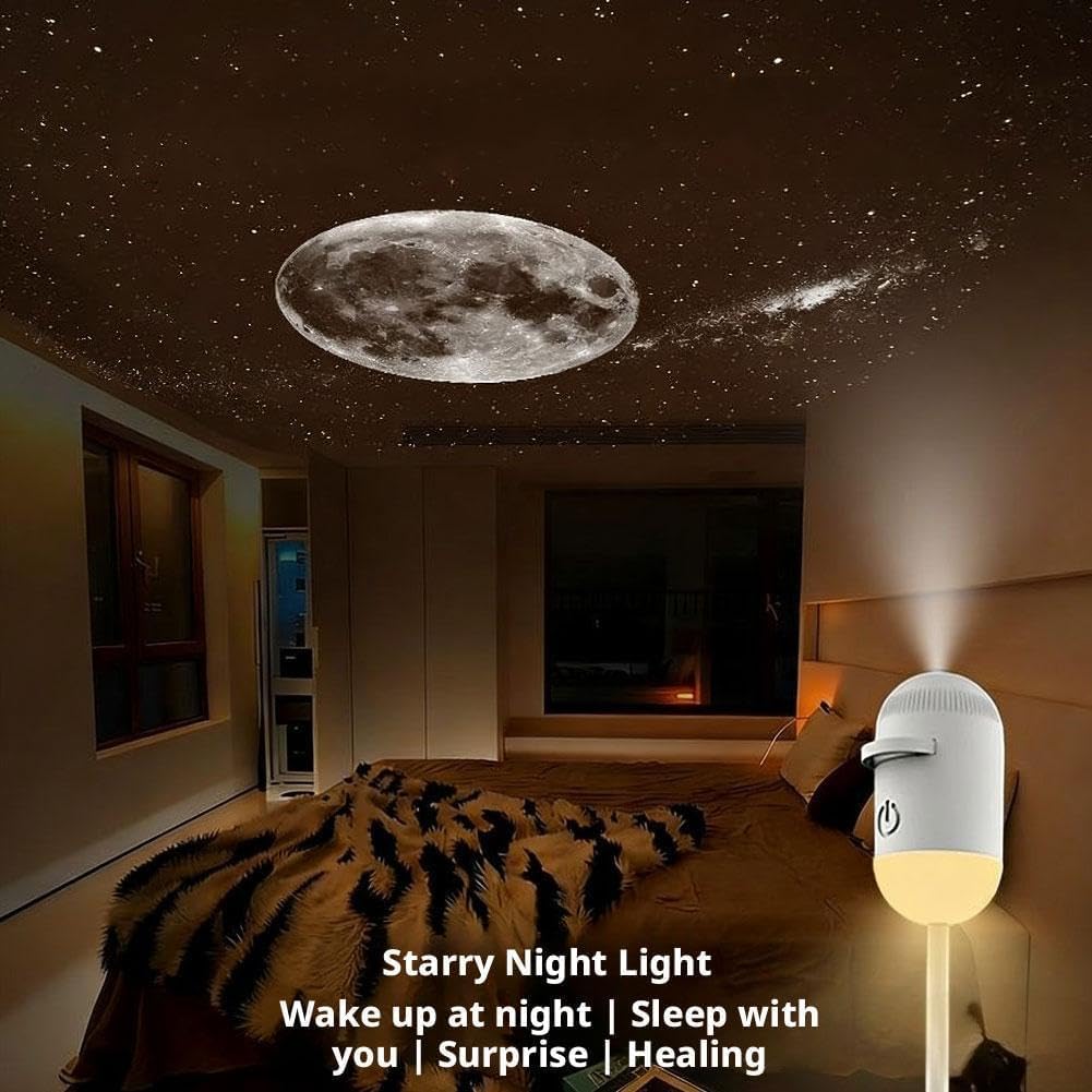 Proiettore Notturno Galassia 2 in 1, Proiettore USB per Cielo Stellato con luminosità regolabile, Portatile Plug-And-Play Hd Star Projector Proiettores(Con 24 Film)[Classe di efficienza energetica A]