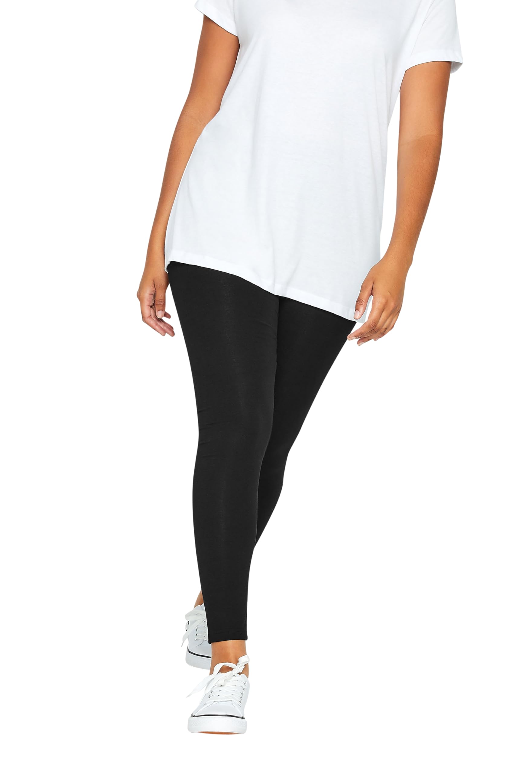 Women's Black M&Co M&Co Stretch Cotton Leggings Size Regular > 10