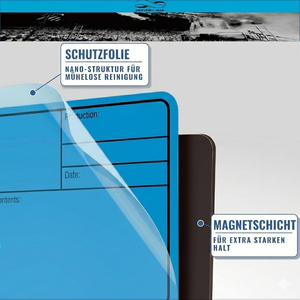 Infitronic Magnetische Flight Case Labels 177x127mm Blau Wiederverwendbare Tour-Etiketten