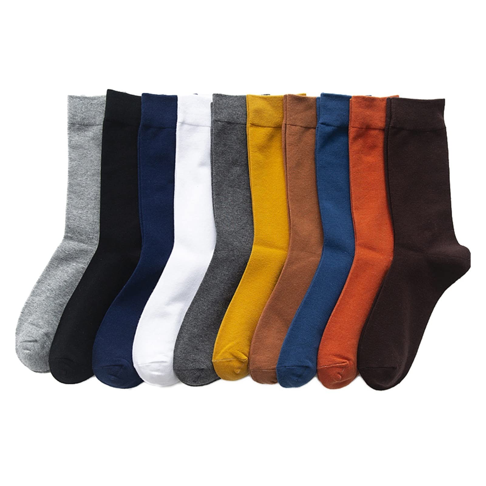ZZSRJ Calcetines de algodón de Color Masculino Tamaño 39-46 Medias de otoño Vestido de Regalo de Regalo de Negocios Calcetines Casuales (Color : 10 Pairs Turmeric, tamaño : Size39-46)