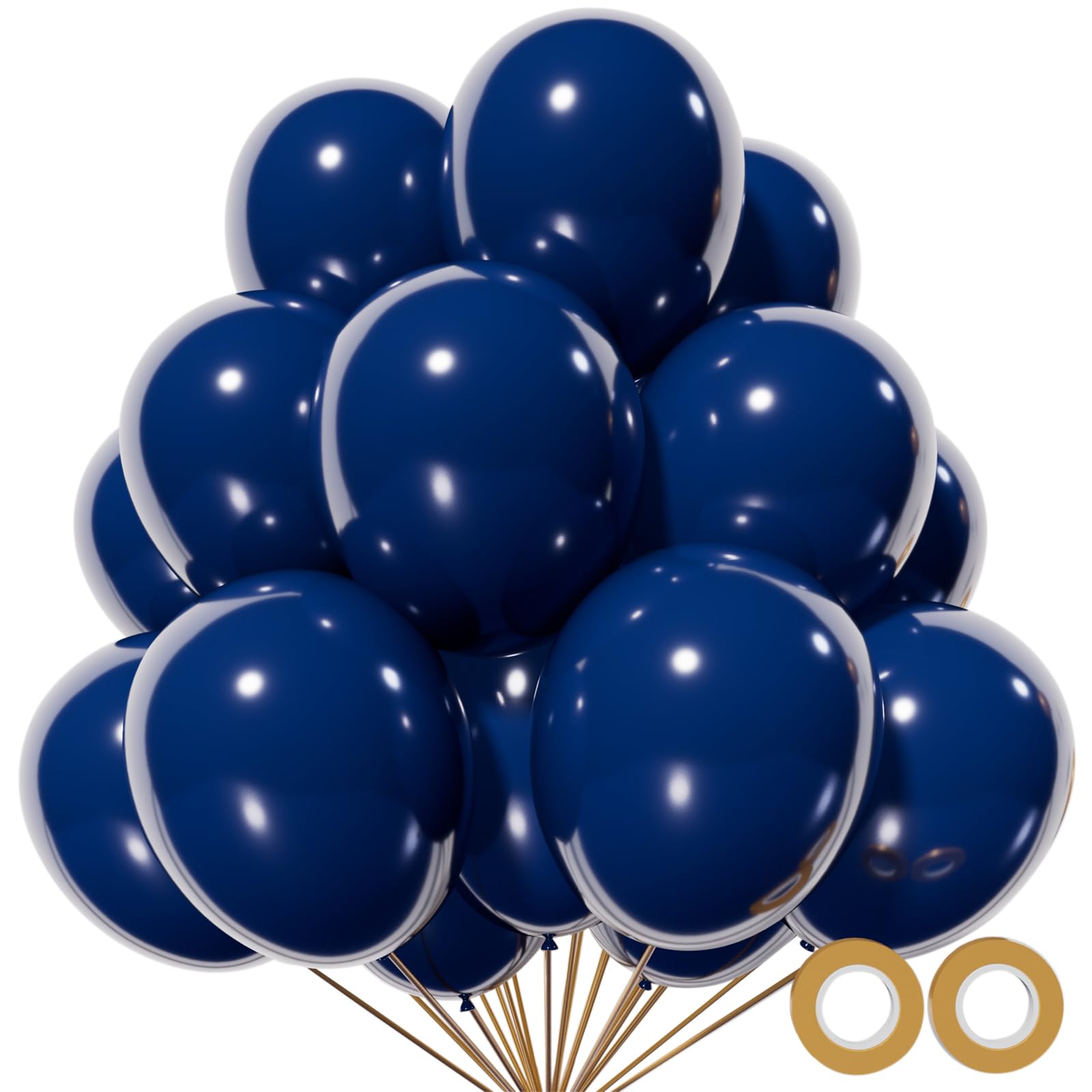 Photo 1 of 110pcs Navy Blue Balloon 12 Inch, Navy Blue Latex Balloon for Birthday Party Baby Shower Wedding(with 2 Ribbons).