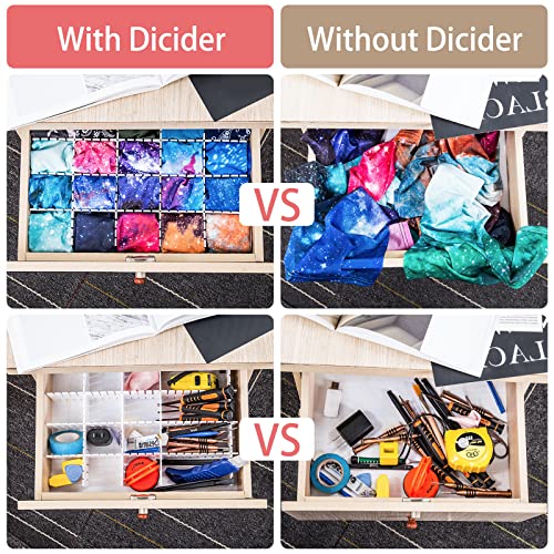 45 Pack Drawer Dividers, Plastic Adjustable Drawer Storage Organizer for Tidying Clutter Socks, Underwear, Makeup, Kitchen, Dresser Black - Image 6