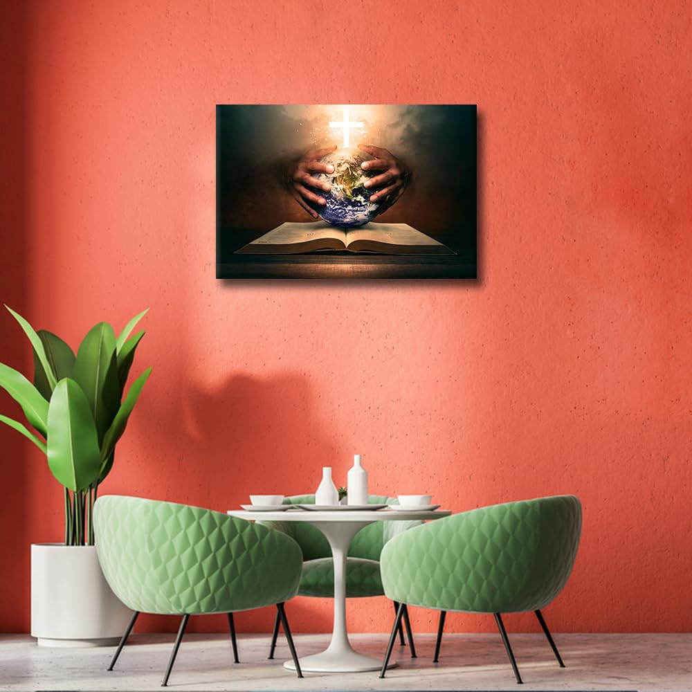 TISHIRON 1 Piece Canvas Prints Holy Bible Wall Art Modern Home Decor Jesus Christ Poster Living Room Christ Redeemer Bedroom Decoration Artwork Painting Framed Ready to Hang - Image 2