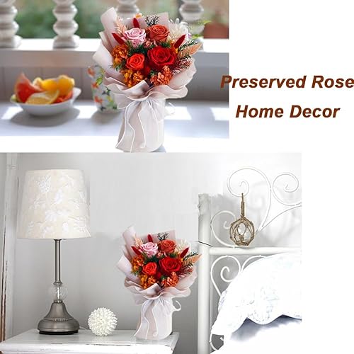 Miniatura 7 de Ramo de flores preservadas naturales con caja de regalo, ramo de flores para siempre para el día de San Valentín, día de la madre, cumpleaños,