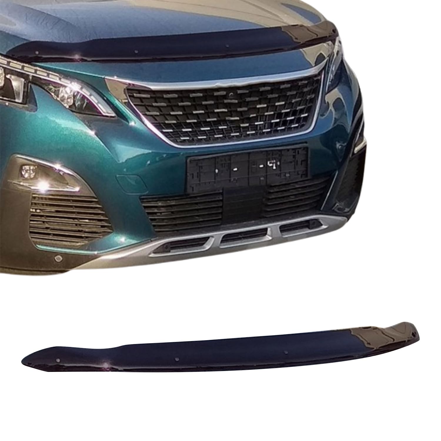 OMAC Deflecteurs d'air capot de voiture pour Peugeot 3008 5008 2016-25 Acrylique Noir