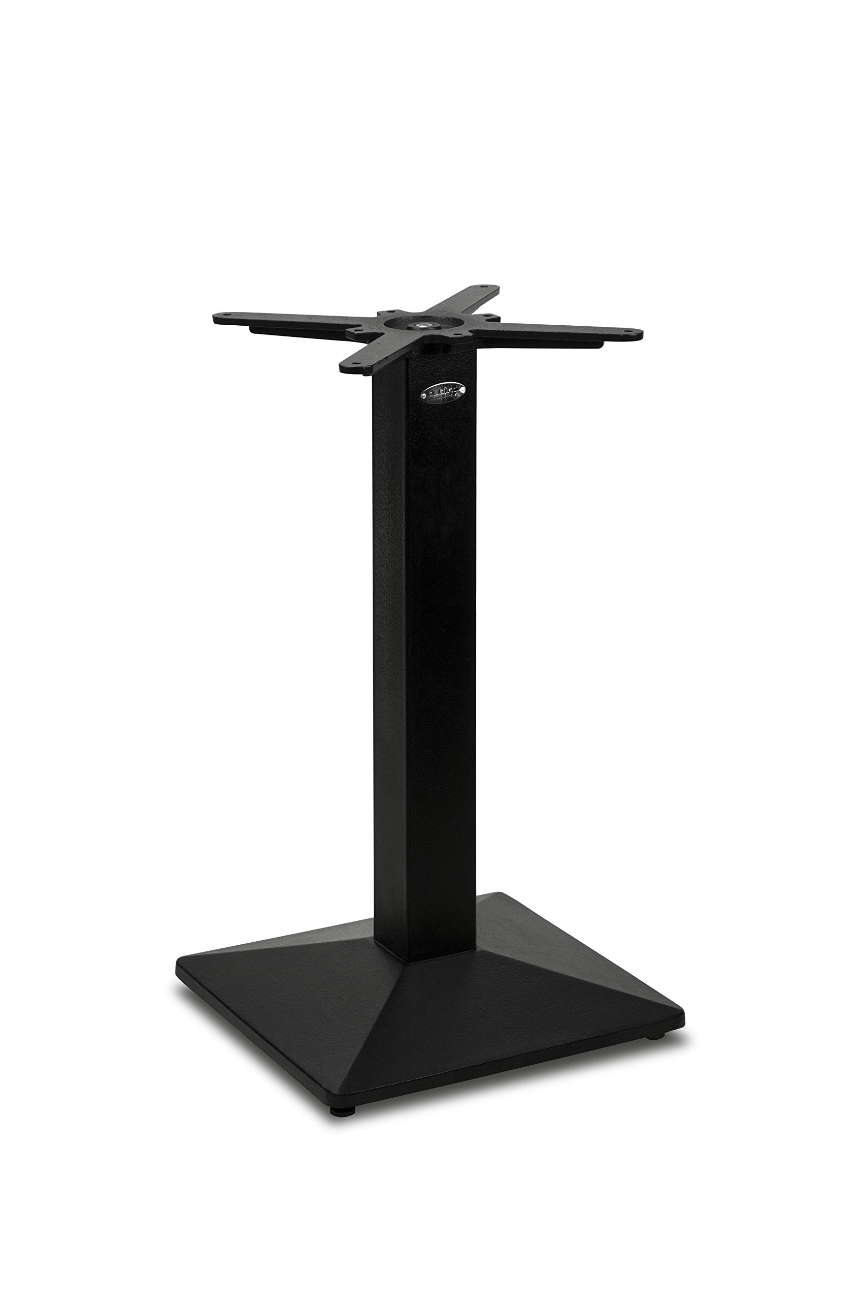 Premium Tischbein aus Gusseisen- PJ7007 | schwarz | Höhe 71 cm | Bodenplatte 42,5x42,5 cm | max. Tischplattengröße 80x80 cm | Ideal für Esstische