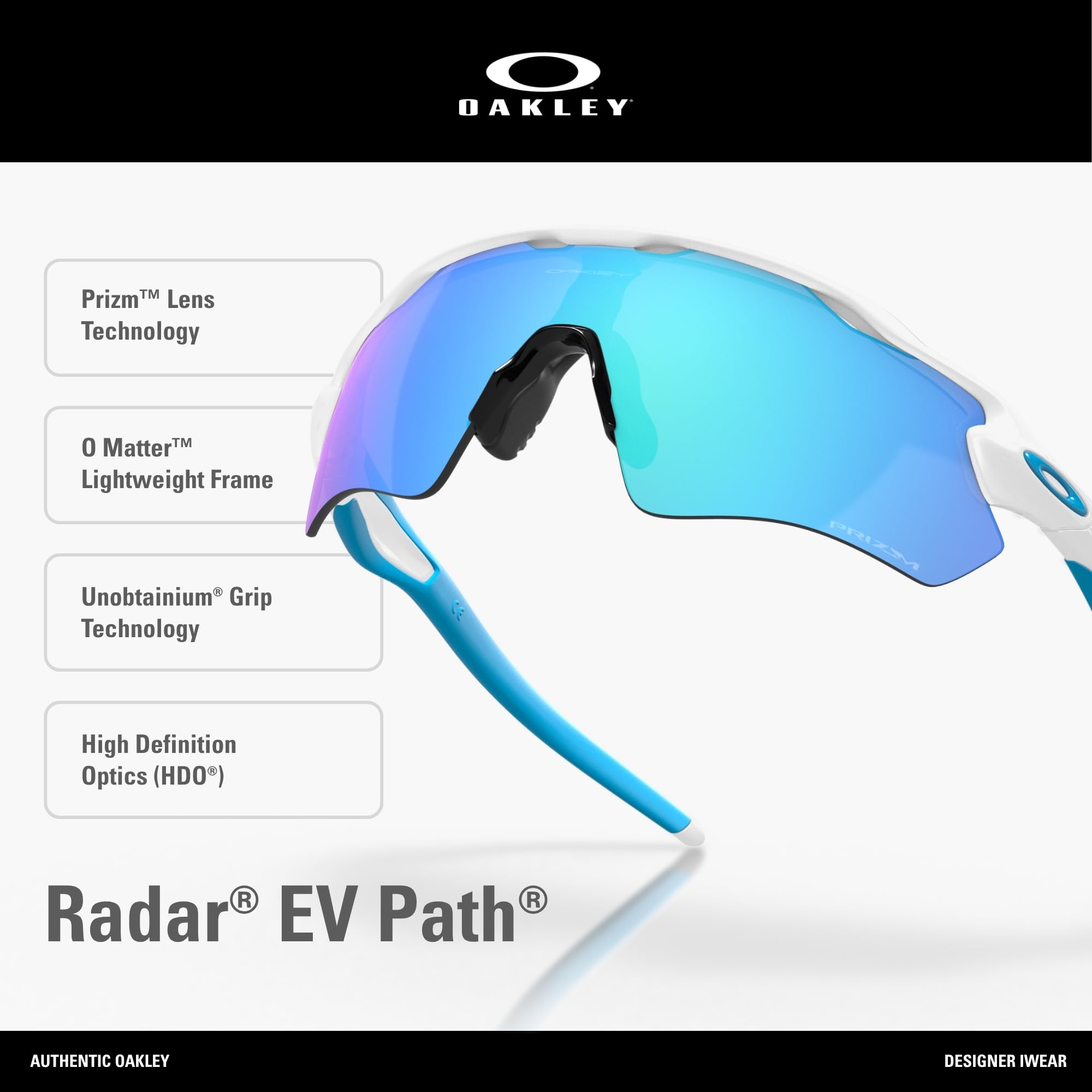Oakley Radar Ev Path 920857 Occhiali da Sole, Multicolore (Polished White), 40 Uomo