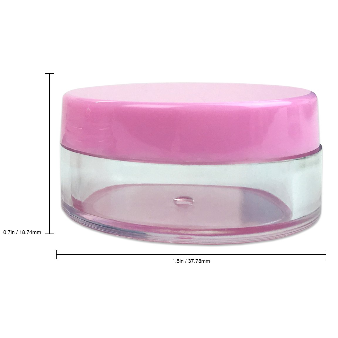 (Quantity: 20 Pieces) Beauticom 10G/10ML Clear Round Jars with Pink Lids for Powdered Eyeshadow, Mineralized Makeup and Cosmetic Samples - BPA Free 1