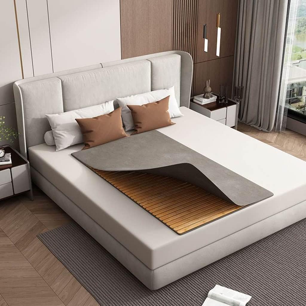 Solid Wood Bed Board Fold Rollable Hard Bed Board, Folding Waist Protector Soft Hardening Artifact, Wood Board Skeleton (Size : 80x190cm) (OneColor 60x190cm)