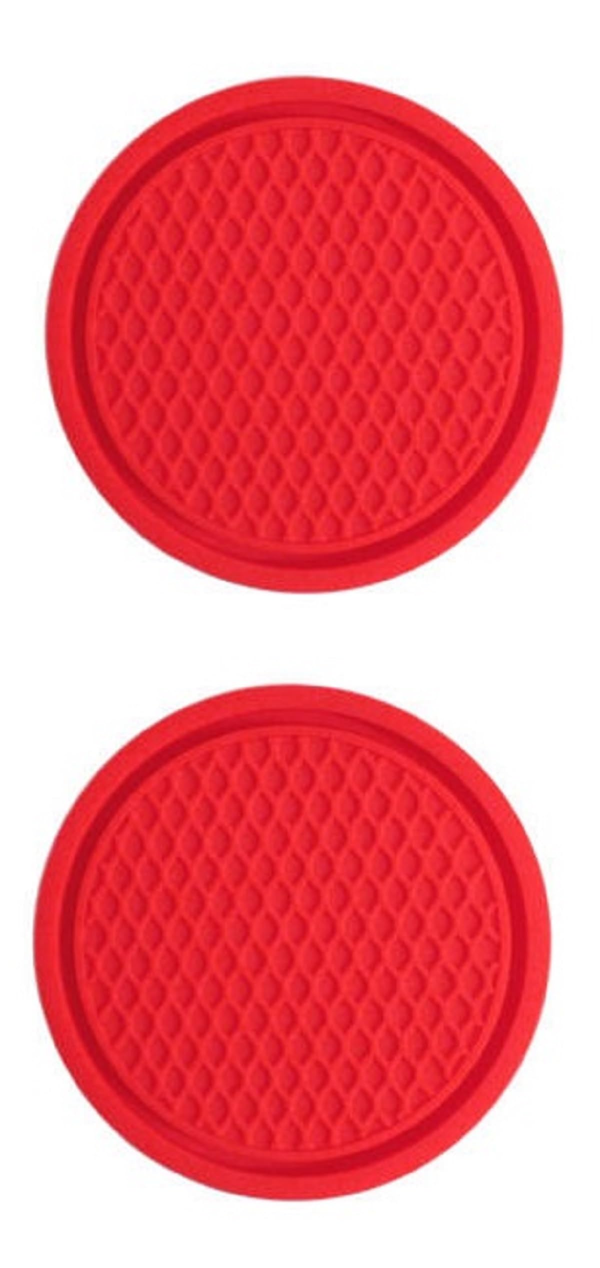 KLINE ACCESSORIESUniversal Car Cup Coaster, Non-Slip Cup Holders, protect your cup holders with our Premium Car Cup Holder Coasters, pack of 2. (Red)